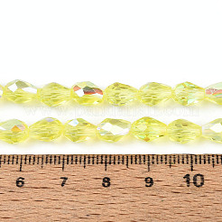 Прозрачные стеклянные бусины гальваническим пряди&nbsp;LS-EGLA-N023-6x8mm-A02