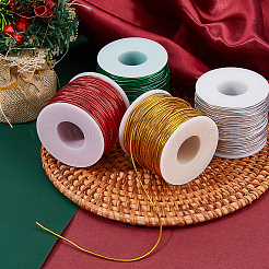 4 рулон 4-х цветного металлического эластичного круглого шнура для упаковки рождественских подарков&nbsp;OCOR-WH0112-055