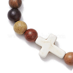 2 bracelet extensible en perles de bois pour couple&nbsp;BJEW-JB11305-01