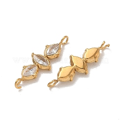 Ciondoli a connettore in acciaio inossidabile 304 con pavé di zirconi cubici trasparenti.&nbsp;LS-SA-CBAE491-01G