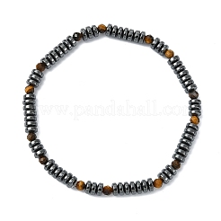 Pulseras elásticas de cuentas de hematita sintética no magnética de grado AA&nbsp;BJEW-JB13809