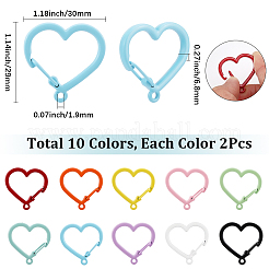 20 шт. 10-х цветные застежки-карабины из сплава с покрытием из запекаемой краски для брелоков&nbsp;FIND-SC0017-48