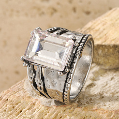 Кольца из сплава и хрустальных страз&nbsp;FS-WG3D01A-01