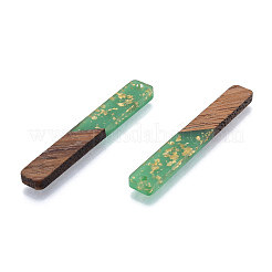 Gros pendentifs en résine opaque et bois de noyer&nbsp;RESI-N025-034-E01