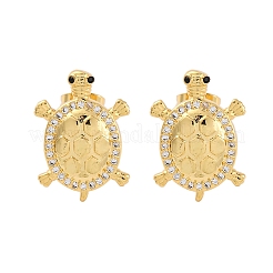 Серьги-гвоздики из латуни с микро-паве из прозрачного кубического циркония для женщин&nbsp;EJEW-C125-31G