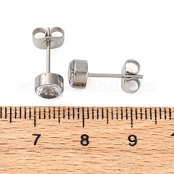 Серьги-гвоздики из нержавеющей стали 304 с прозрачным кубическим цирконием&nbsp;EJEW-Q044-07P