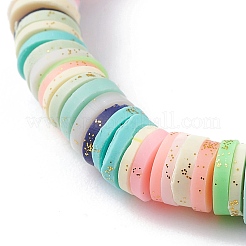 Braccialetto elasticizzato da surf per bambini con perline heishi in argilla polimerica fatto a mano&nbsp;BJEW-JB07228-01