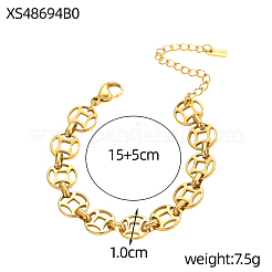 Pulseras de cadena de eslabones de monedas de acero inoxidable 304&nbsp;STAS-OY012-96G