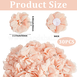 30 шт. полиэстер и пластик искусственный жемчуг и стразы цветочные украшения аксессуары&nbsp;DIY-SP0006-06A