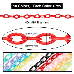 Chaînes de câble en plastique ABS à 40 brin et 10 couleurs&nbsp;CHAC-SC0001-01