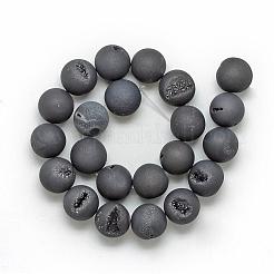 Гальванические природные друзы геодез агат бус пряди&nbsp;G-S238-18mm-05