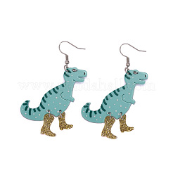 Милые серьги-подвески в виде динозавров с блестящими сапожками&nbsp;FS-WG8687D-02