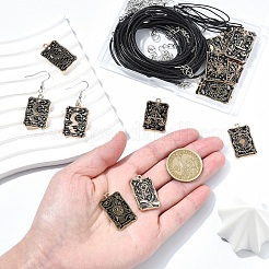 DIY-Set zum Herstellen von Ohrringen/Halsketten mit Anhänger und Tarot-Emaille-Legierung&nbsp;DIY-YW0011-76