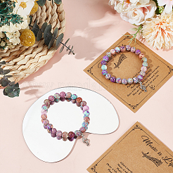 4 шт. браслеты из бусин натуральной императорской яшмы&nbsp;BJEW-ME00005