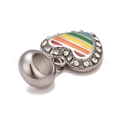 304 нержавеющая сталь хрустальные стразы европейские подвески-шармы&nbsp;STAS-F278-14P