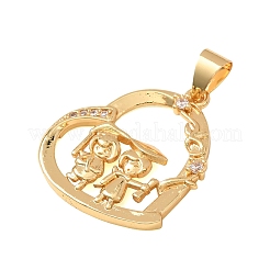 Pendentifs avec zircon cubiques à micro-pavés en laiton&nbsp;KK-CBA0009-10G-E
