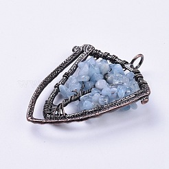 Натуральный аквамарин чип большие подвески&nbsp;G-F650-B12