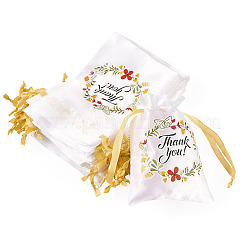 Blumen-Dankeschön-Aufbewahrungsbeutel aus Polyester-Satin mit Kordelzug&nbsp;ABAG-TAC0005-09B