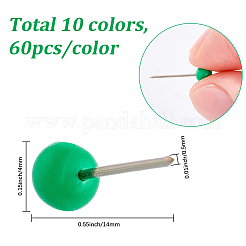 600 шт. 10-х цветные круглые кнопки из нержавеющей стали&nbsp;FIND-SP0004-46