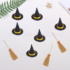 12 шт. мини-шляпки ведьмы из полиэстера&nbsp;AJEW-CP0009-35B