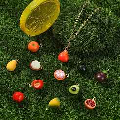 12 шт. 12 стиля подвески из латуни и акрила&nbsp;OACR-CJ0002-68