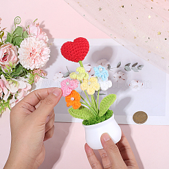 1 шт. вязаный вручную цветок для горшечных растений&nbsp;DJEW-SC0001-15D