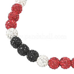 1 шт. ожерелье из круглых бусин из полимерной глины со стразами&nbsp;NJEW-SP0001-14B