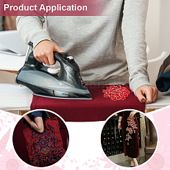 3 pièce 3 styles de tissu de broderie informatisé en polyester à motifs floraux à coudre sur des appliques&nbsp;PATC-BC0001-16
