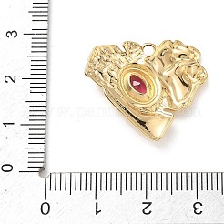 Pendentifs Saint-Valentin en acier inoxydable 304 sertis de micro-pavés de zirconiums cubiques rouges&nbsp;STAS-F360-08G