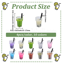 40 pz ciondoli a forma di tazza di plastica in 10 colori&nbsp;CRES-SC0003-39