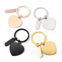 4 porte-clés en acier inoxydable 4 couleurs&nbsp;KEYC-TA0001-64