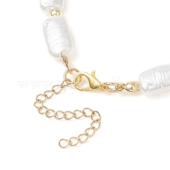 Ожерелье из прямоугольных бусин с имитацией жемчуга из АБС-пластика&nbsp;NJEW-JN05792