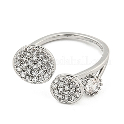 Латунные микро проложить манжеты кольца кубического циркония&nbsp;RJEW-I103-099P