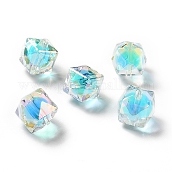 Двухцветное УФ-покрытие радужных переливающихся акриловых бусин TACR-D010-02