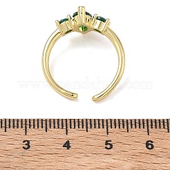 Offene Manschettenringe aus Messing mit Mikropavé und Zirkonia für Damen&nbsp;RJEW-L343-14G-06
