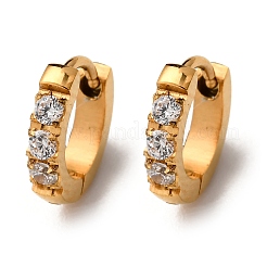 Pendientes de aro de acero inoxidable 304 con circonita cúbica transparente&nbsp;EJEW-D331-18A-G