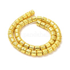Fili di perle di roccia lavica naturale elettrodeposta&nbsp;G-G984-07G
