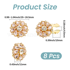 8 bouton de manchette en laiton et strass en verre&nbsp;FIND-CY0002-40