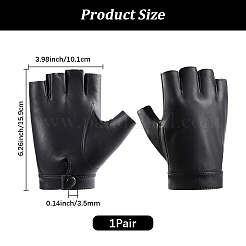 Guantes de medio dedo de cuero sintético&nbsp;AJEW-WH20070-269B