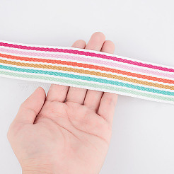 10 ярд полиэстеровой жаккардовой полосатой ленты&nbsp;DIY-DR0001-55D