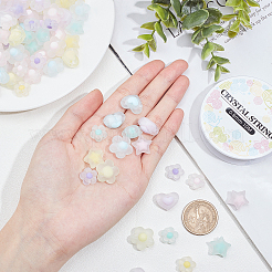 160 шт. 16 вида прозрачных акриловых бусин и 1 рулона эластичной хрустальной нити&nbsp;DIY-SC0016-21