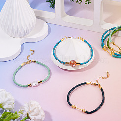 5 шт. 5 цвета 3 мм плетеный круглый шнур из искусственной кожи для изготовления браслета&nbsp;MAK-TA0001-35B