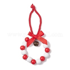 3 шт. деревянные бусины рождественский венок подвеска украшение&nbsp;HJEW-JM03829