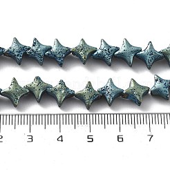 Fili di perle di roccia lavica naturale elettrodeposta&nbsp;G-A251-C01-01J