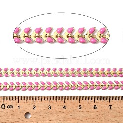 Chaînes à maillons en forme de feuille en laiton émaillé&nbsp;CHC-F021-02G-03