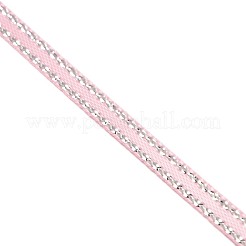 Ruban gros-grain double fil d'argent pour décoration de festival et de mariage&nbsp;SRIB-L012-9mm-123