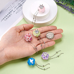 5 Stück 5 Farben handgefertigte leuchtende Polymer Clay Strassperlen&nbsp;CLAY-TA0001-59
