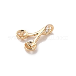 Латунь микро паве прозрачный кубический цирконий кулон оправа кабошон&nbsp;LS-KK-A244-07G