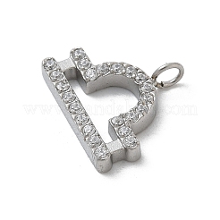304 Edelstahl Micro Pave Zirkonia Charms&nbsp;STAS-Z107-09P-06