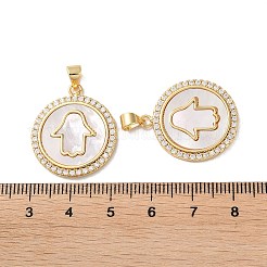 Pendenti in zirconi cubici trasparenti in micro pavè di ottone&nbsp;KK-B083-18G
